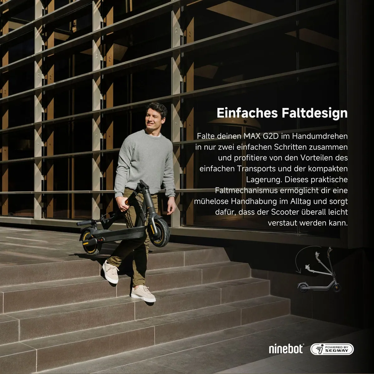 Segway KickScooter MAX G2, bis zu 70 km Reichweite, leistungsstarker Hinterradantrieb 4