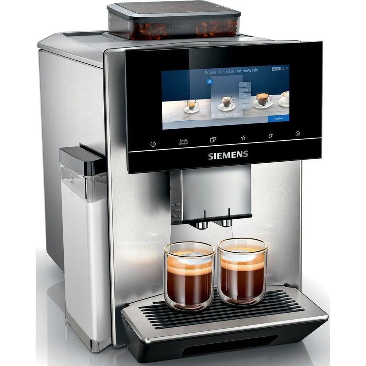 SIEMENS EQ900 Kaffeevollautomat, intuitives TFT-Display, Barista-Modus