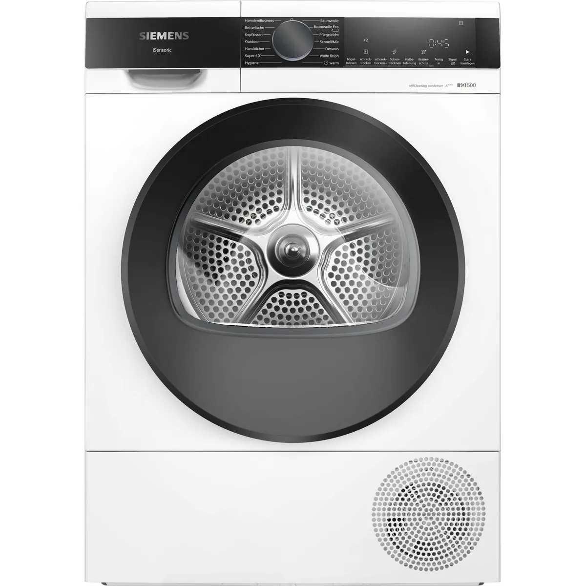 SIEMENS Wärmepumpentrockner iQ500 WQ35G2D00, selbstreinigender Kondensator, 8 kg Fassungsvermögen, Kindersicherung