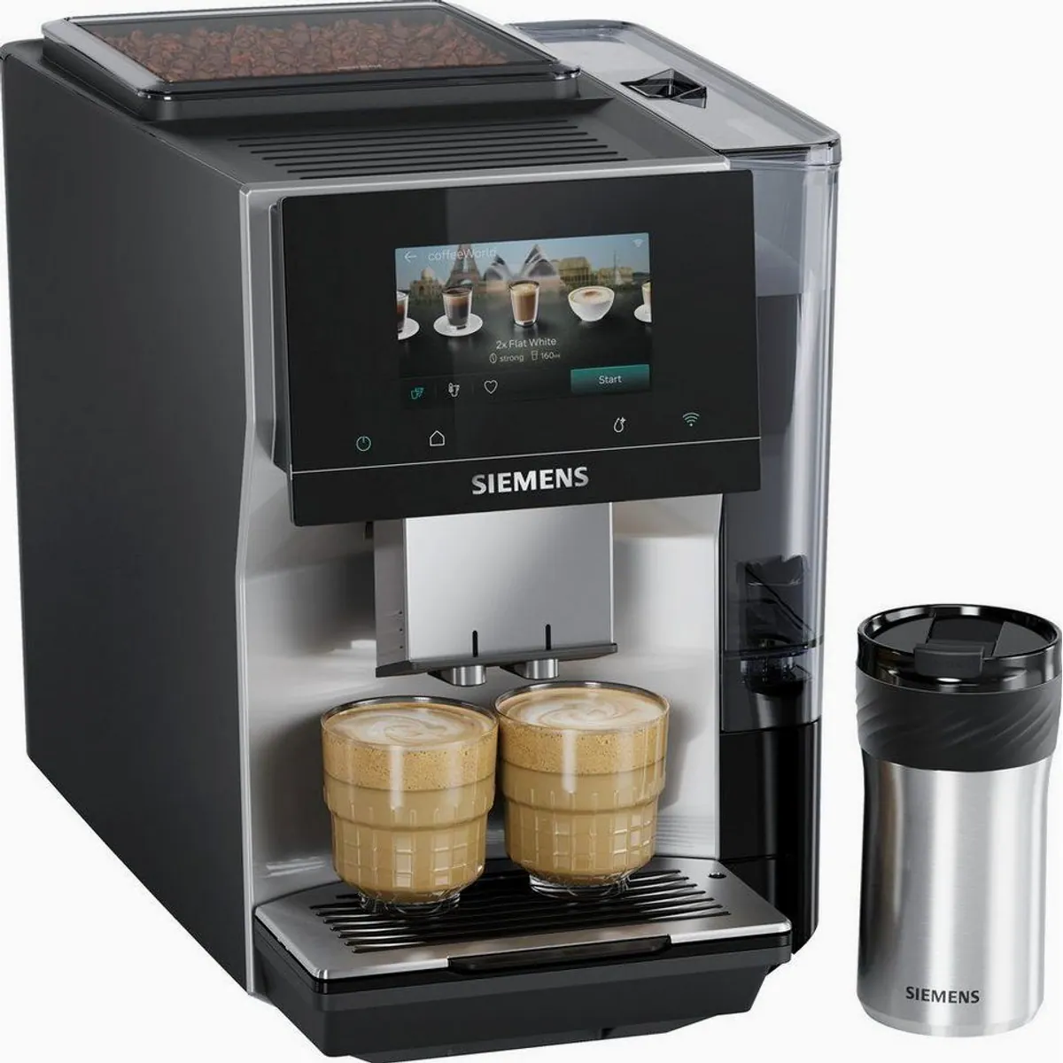 SIEMENS EQ700 TP725ET7 Kaffeevollautomat, XL-Getränke, 20 Favoriten, Full-Touch-Display