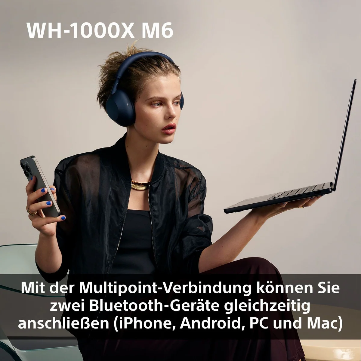 Sony WH-1000XM6 Kopfhörer, Noise Cancelling, Multi-Point-Verbindung, Langlebiger Akku 3