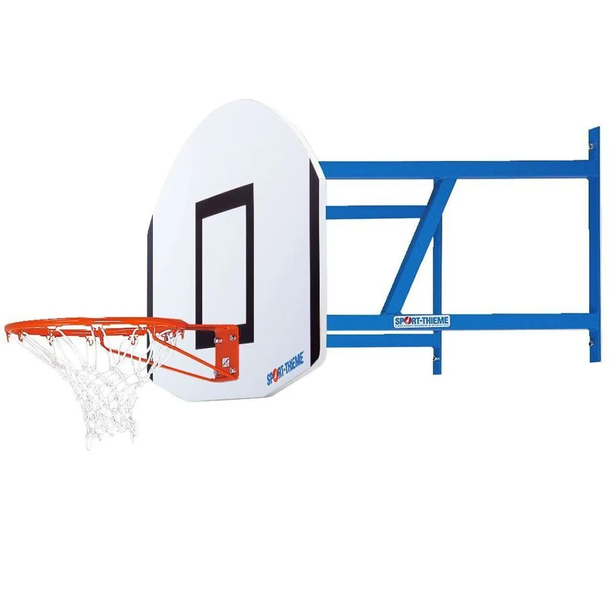 Sport-Thieme Basketball-Wandanlage School, einfache Wandbefestigung, robustes Design, inkl. Korb und Netz