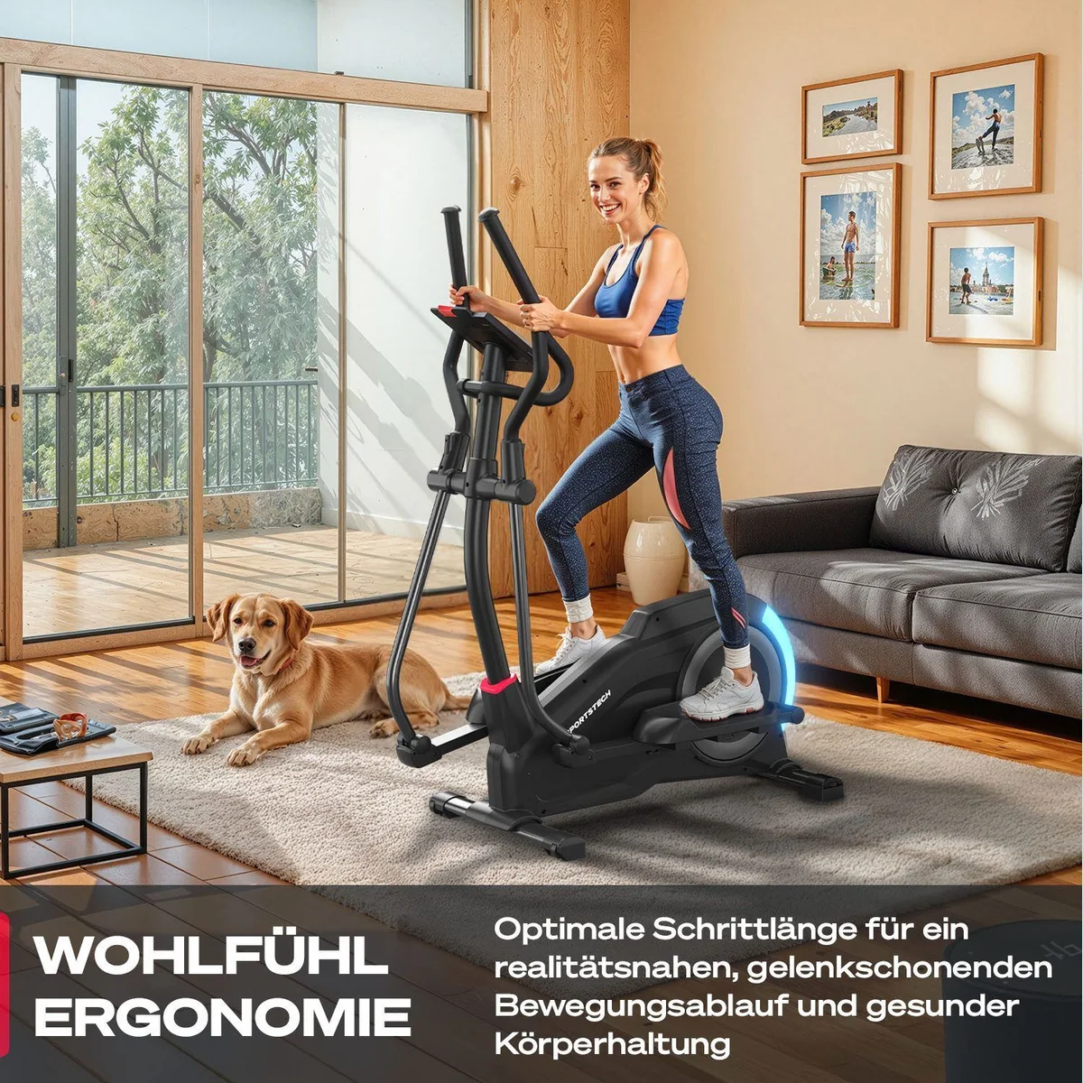 Sportstech Crosstrainer CX700, integrierte Handpulssensoren, 12 Trainingsprogramme 2