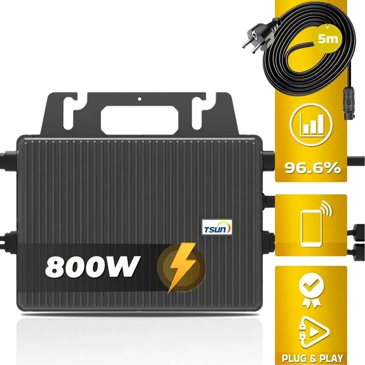 SUNNIVA Balkonkraftwerk 2000W, Plug & Play, bifaziale Solarmodule 2
