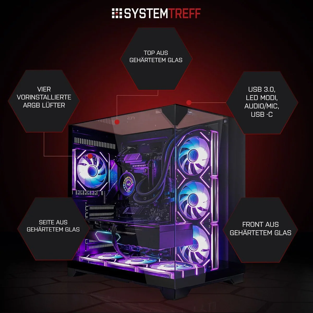 SYSTEMTREFF AMD Ryzen 7 9800X3D Gaming-PC, hohe Performance, brillante Grafik, schnelle Ladezeiten 4