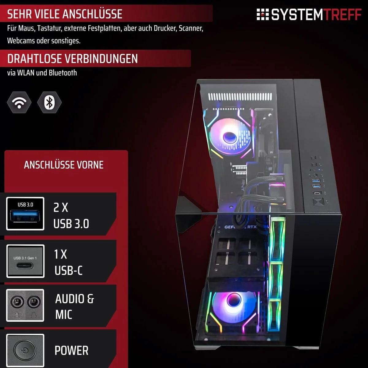SYSTEMTREFF AMD Ryzen 7 9800X3D Gaming-PC, hohe Performance, brillante Grafik, schnelle Ladezeiten 5