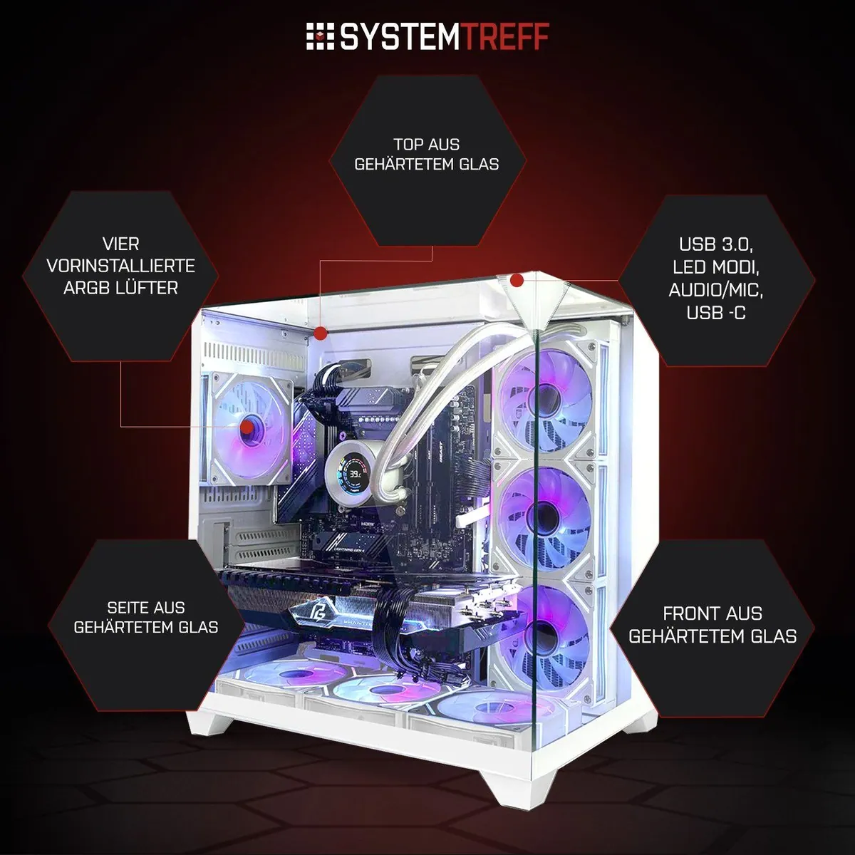 SYSTEMTREFF AMD Ryzen 7 7800X3D Gaming-PC, 32GB RAM, 1TB SSD, Nvidia GeForce RTX 5070 5