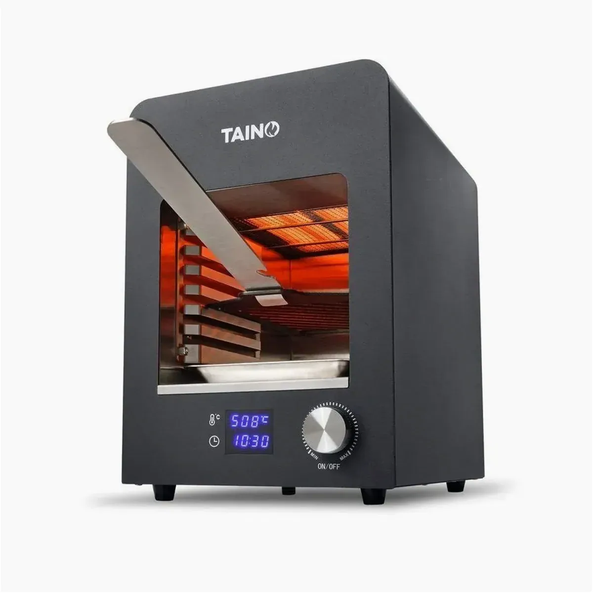 TAINO Elektro-Steakgrill, bis zu 800°C, Gusseisen-Grillplatte, integrierter Timer