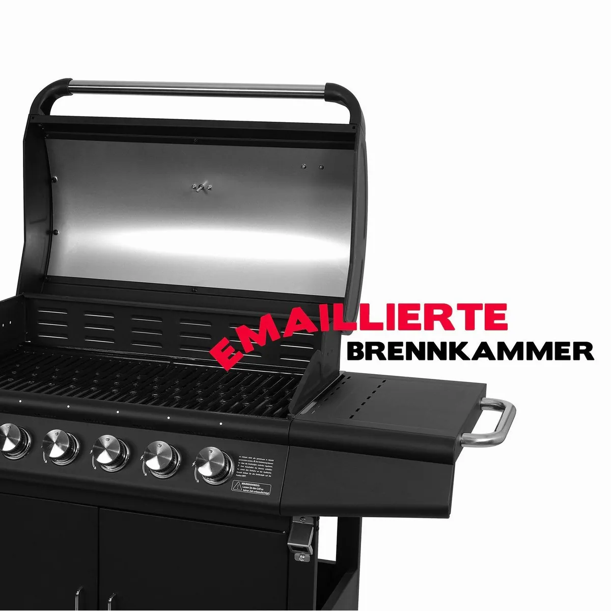 Taino RED 6+1 Gasgrill Set, 6 Edelstahlbrenner, Drehspieß, emaillierte Brennkammer 4