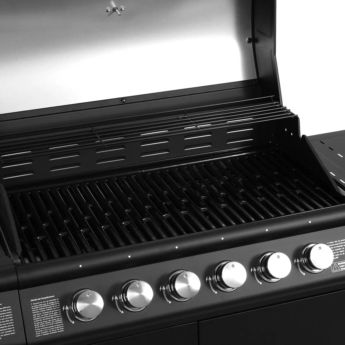 Taino RED 6+1 Gasgrill Set, 6 Edelstahlbrenner, Drehspieß, emaillierte Brennkammer 5