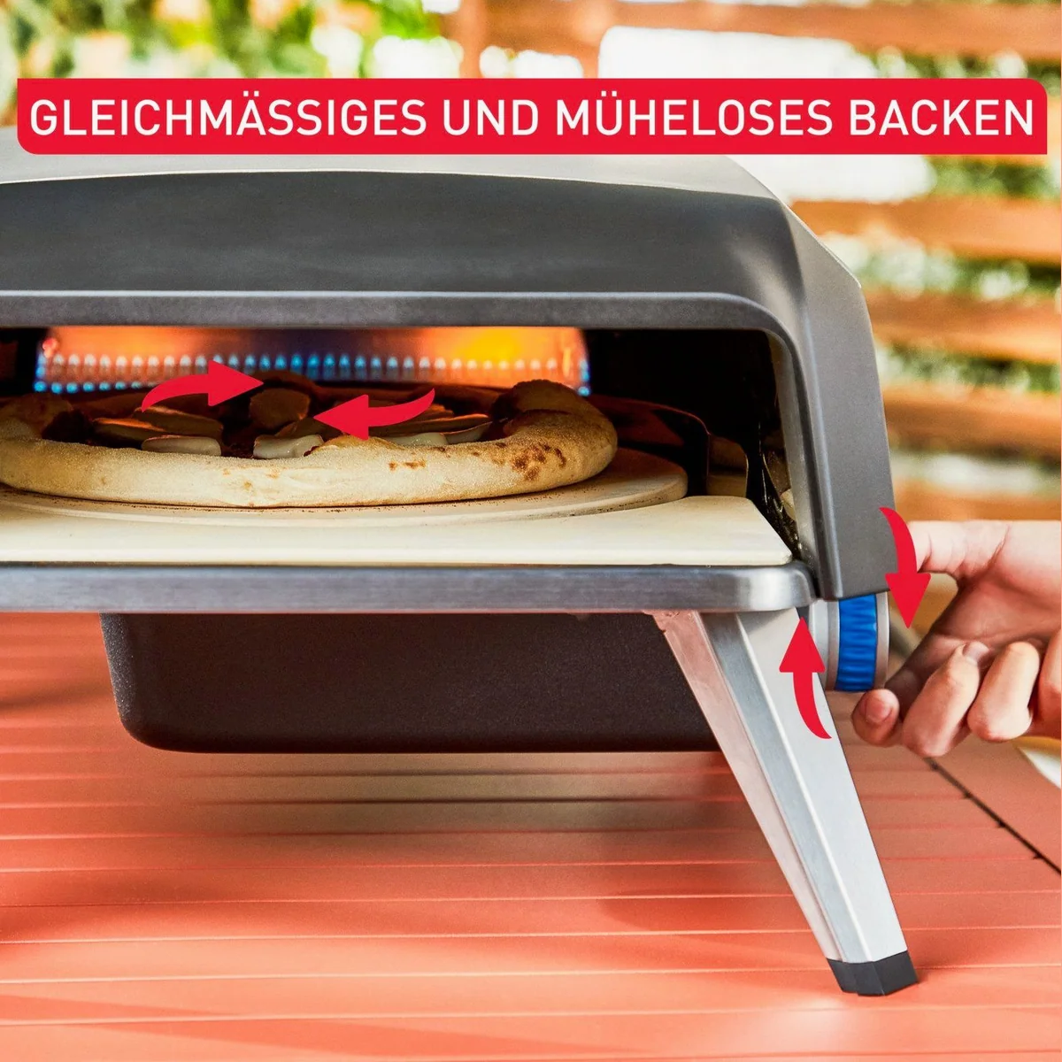 Tefal Pizza Pronto Gaspizzaofen, 360° drehender Pizzastein, schnelles Vorheizen 2