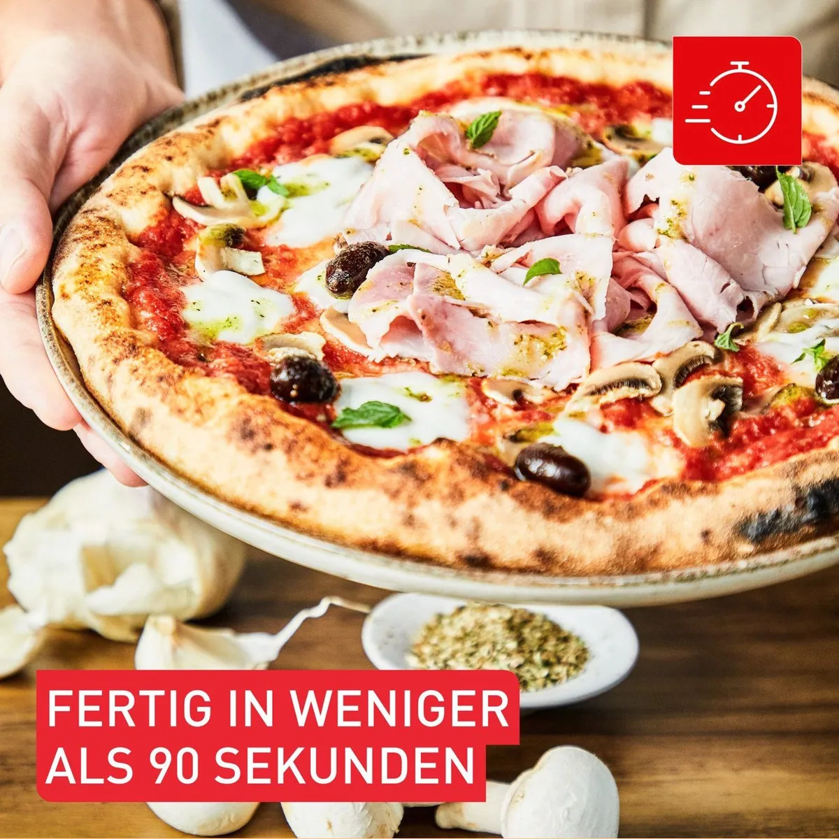 Tefal Pizza Pronto Gaspizzaofen, 360° drehender Pizzastein, schnelles Vorheizen 3