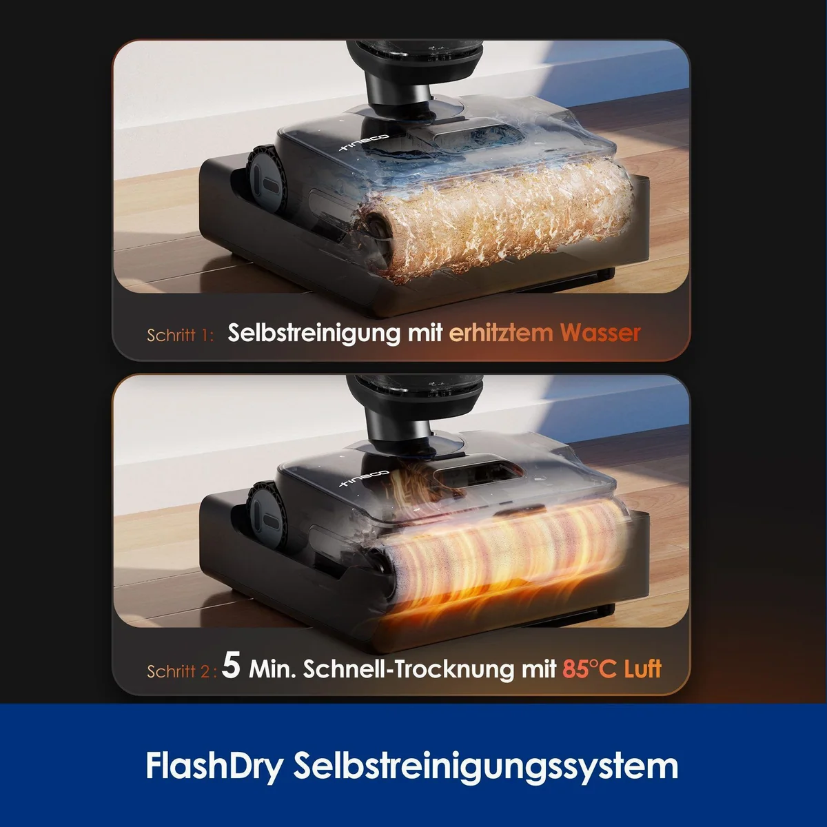 Tineco Floor One S7 Stretch Steam Plus, 160°C Dampfreinigung, 80 Minuten Akkulaufzeit 5