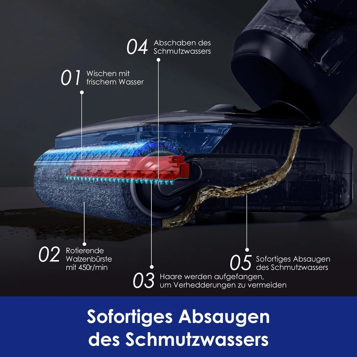 Tineco Floor One S7 Stretch, 180° HyperStretch-Design, automatische Saugleistungsanpassung, bis 50 Min Akkulaufzeit 4