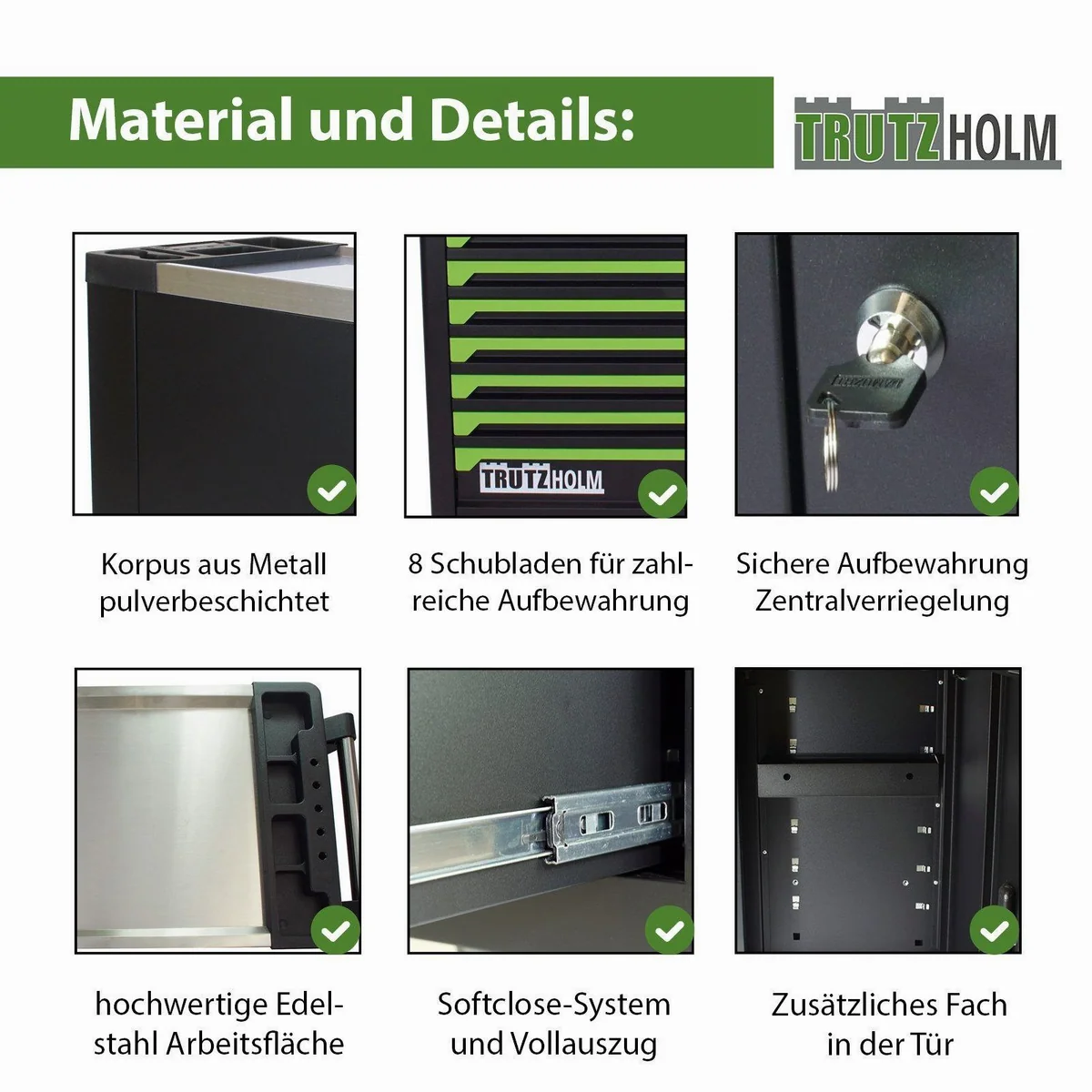 TRUTZHOLM Werkstattwagen 249-tlg., robust, mobil, abschließbar 2