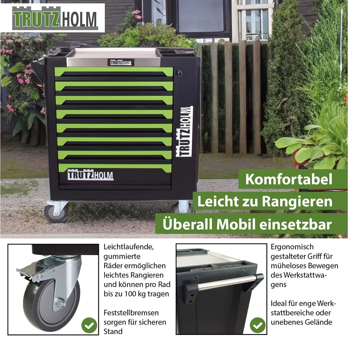 TRUTZHOLM Werkstattwagen 249-tlg., robust, mobil, abschließbar 3