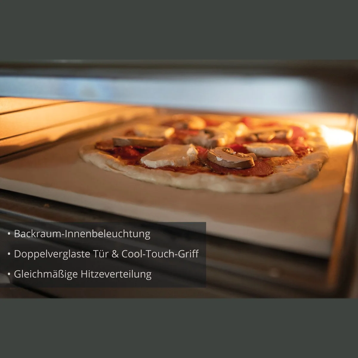 Unold Pizzaofen LUIGI, 1700 W Leistung, Pizzastein aus Cordierit, schnelle Zubereitung 2