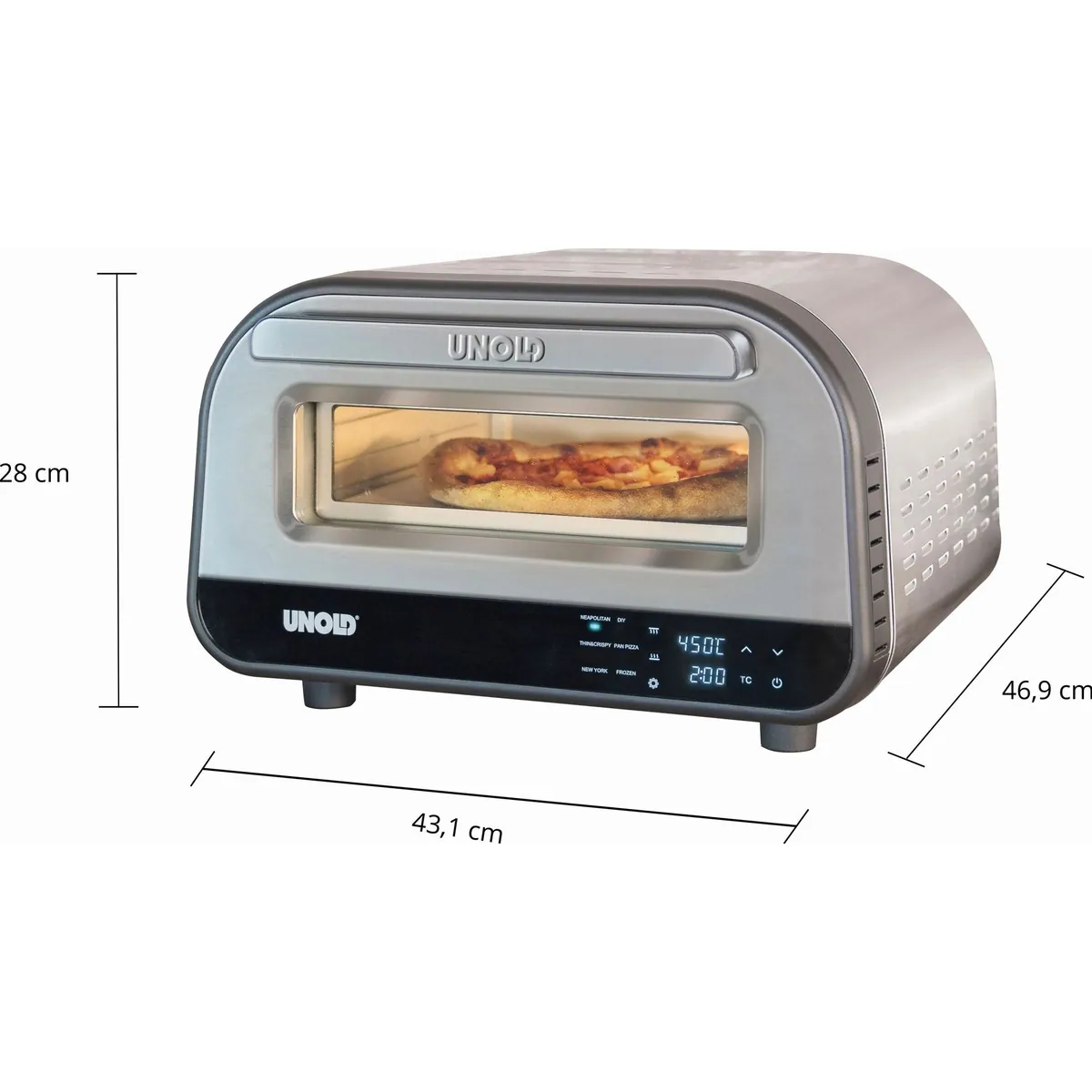 Unold Pizzaofen LUIGI, 1700 W Leistung, Pizzastein aus Cordierit, schnelle Zubereitung 5