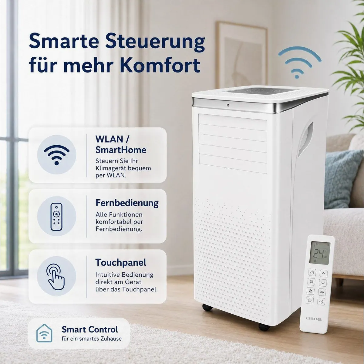 VESKA Klimagerät 10000 BTU/h, 2,9 kW Kühlleistung, WLAN/App-Steuerung 2