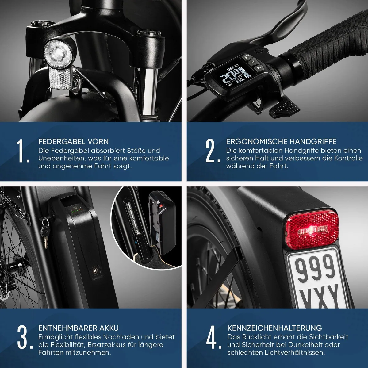 VIRON XI-1200-S LongRange E-Scooter, 500 W Motor, 70 km Reichweite 4