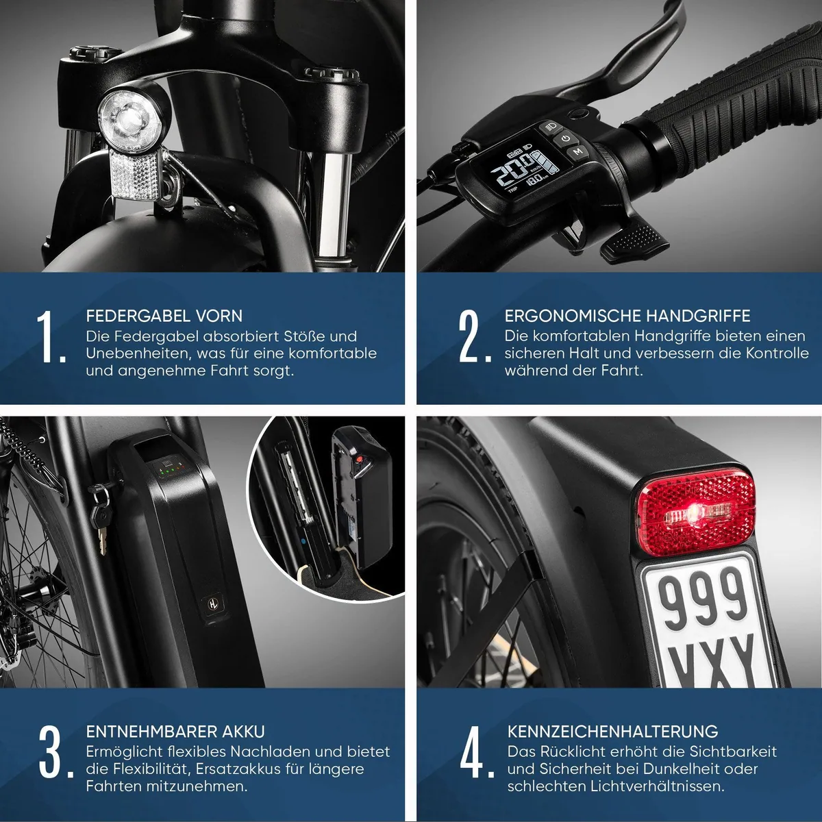 VIRON XI-1200-S LongRange E-Scooter, 70 km Reichweite 4