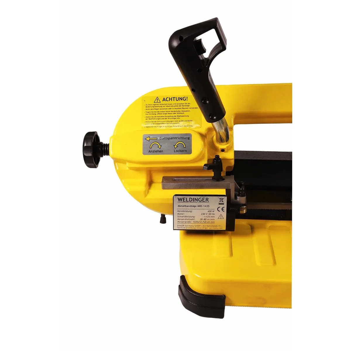 WELDINGER Metallbandsäge MBS-1435, 400 W Leistung, variabler Schneidbereich, kompakt 5