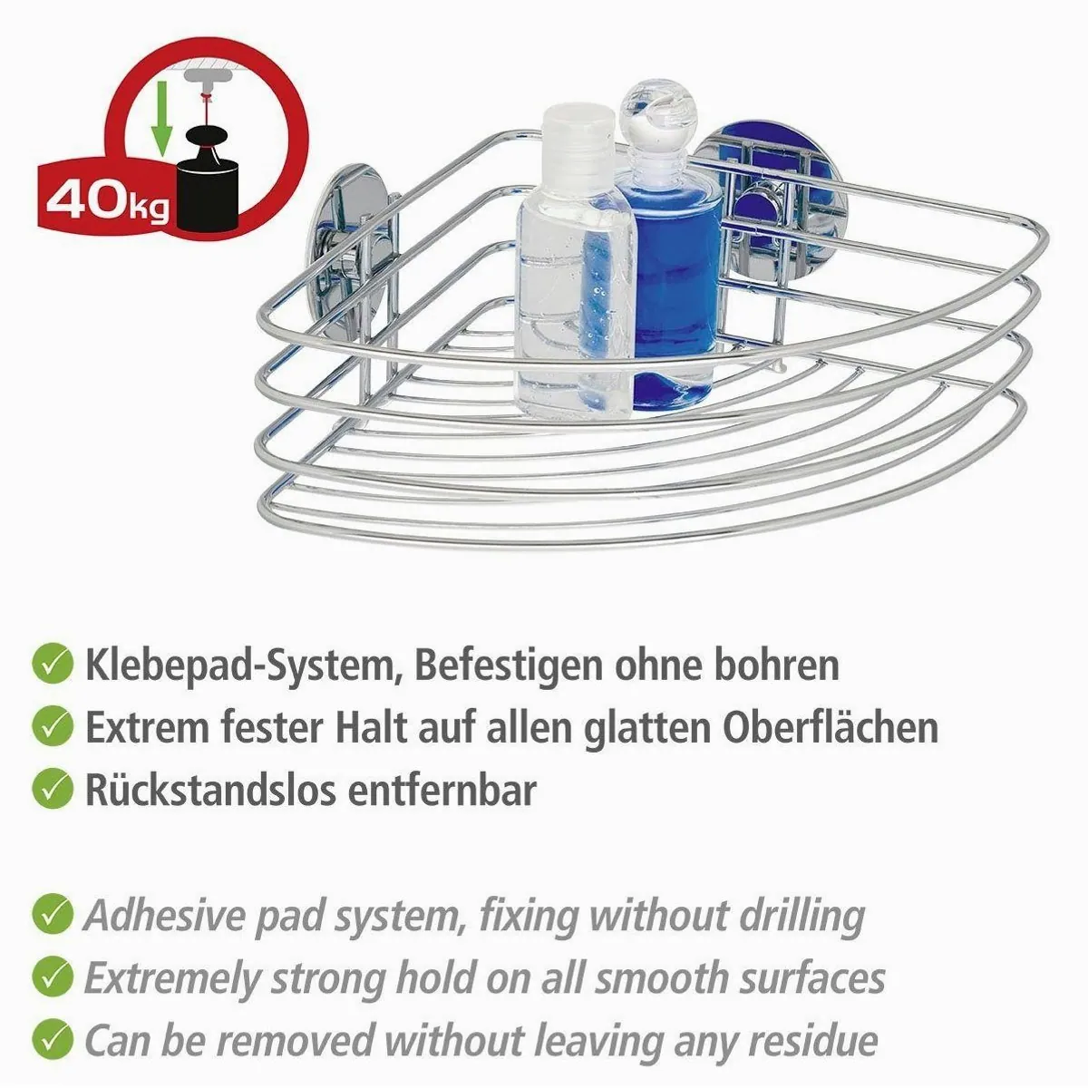 WENKO Eckregal, einfaches Klebesystem, edles Design 5
