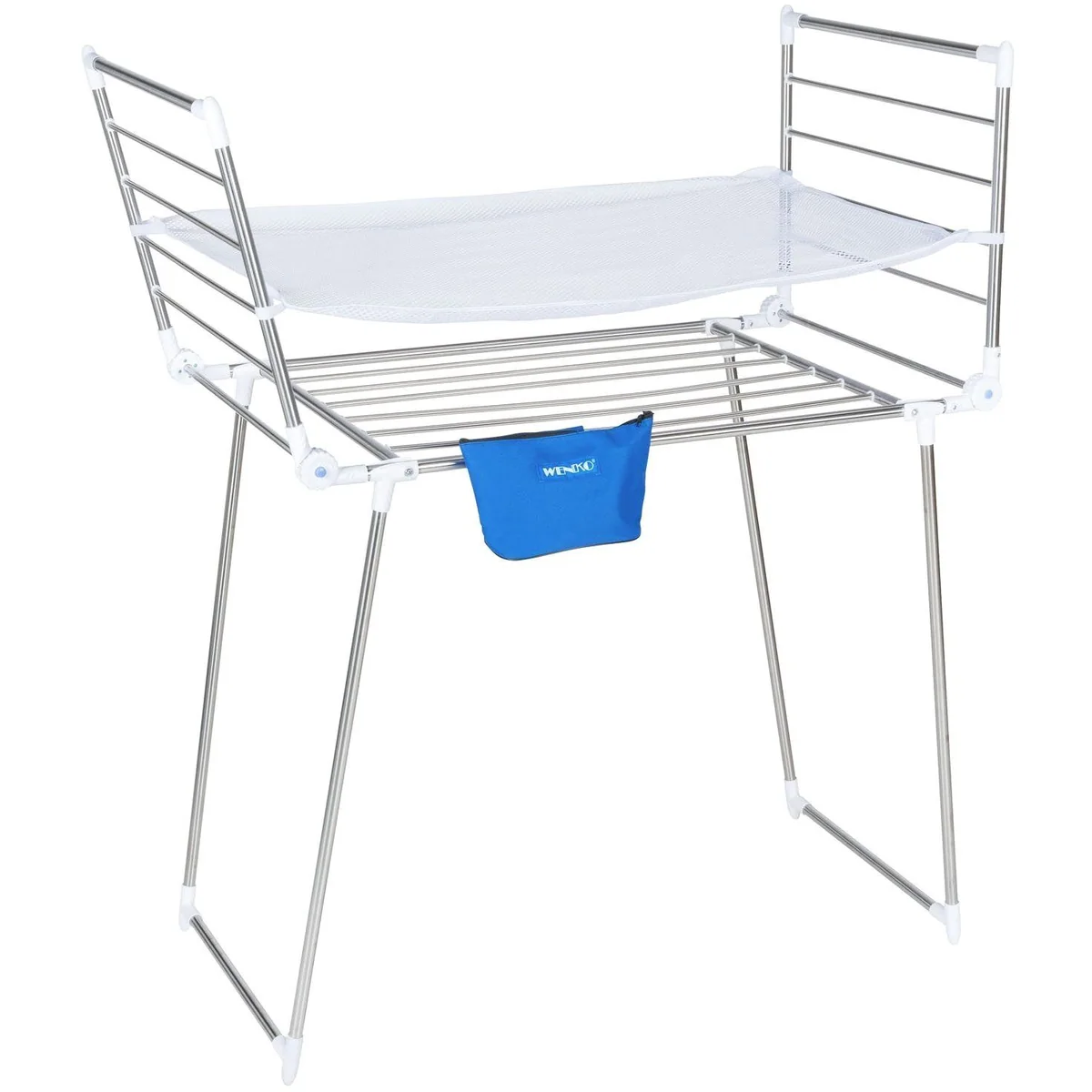 WENKO Profi Plus Wäscheständer, klappbar, Edelstahl, mit Zubehör-Set 5
