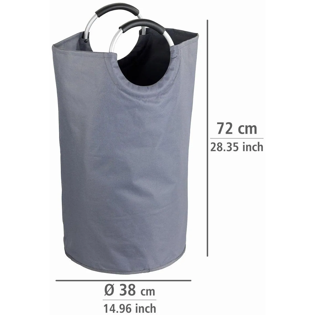 WENKO Wäschesack Jumbo, strapazierfähiges Polyester, Aluminiumgriff — Ø 38 x 72 cm, 69 l Fassungsvermögen 4
