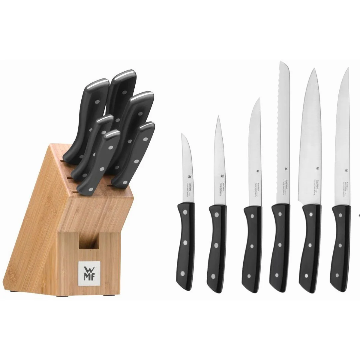 WMF Profi Select Messerblock, 7-teilig, rostfreier Spezialklingenstahl, Bambusblock 4