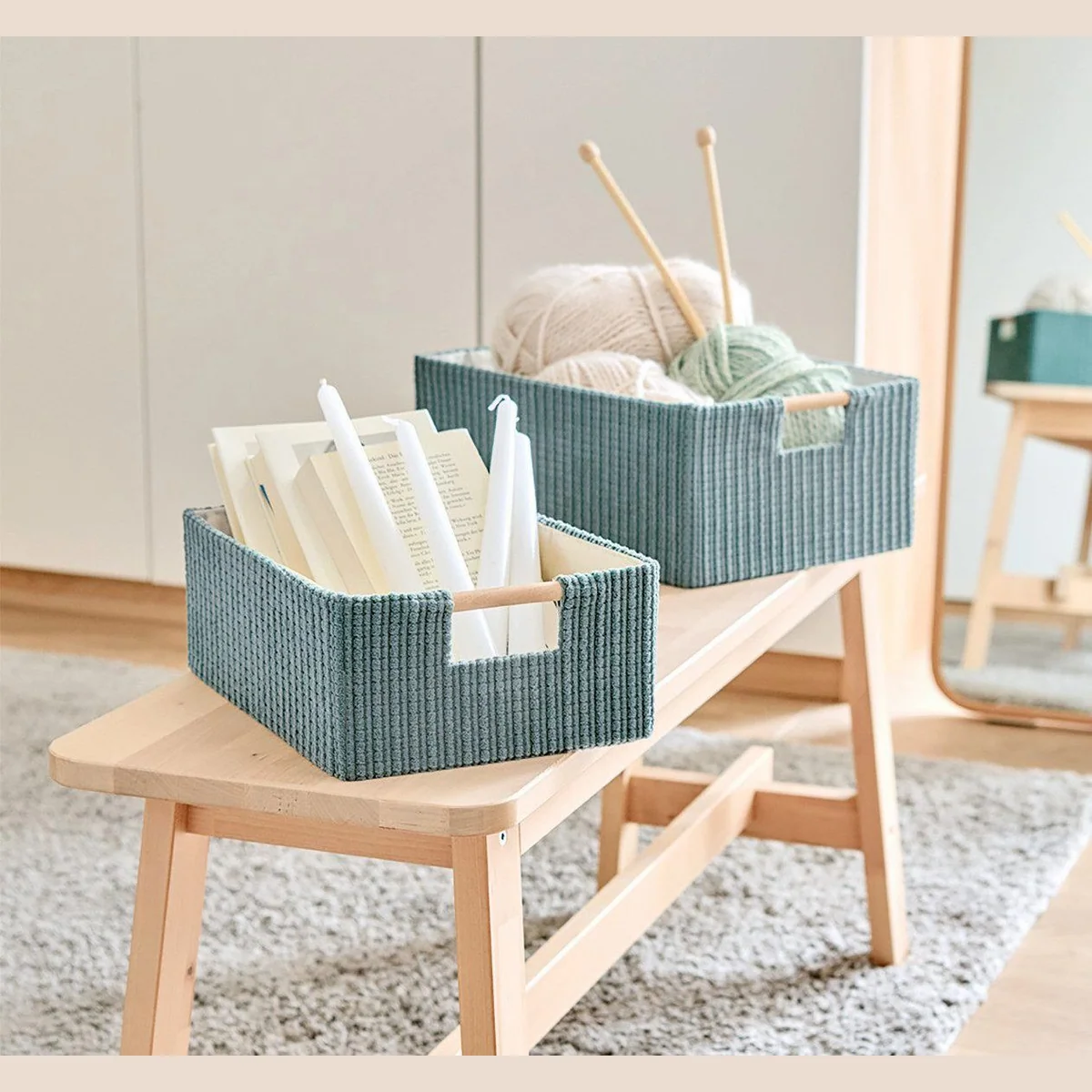 Zeller Present Aufbewahrungskorb, stilvoll und funktional, salbei 5