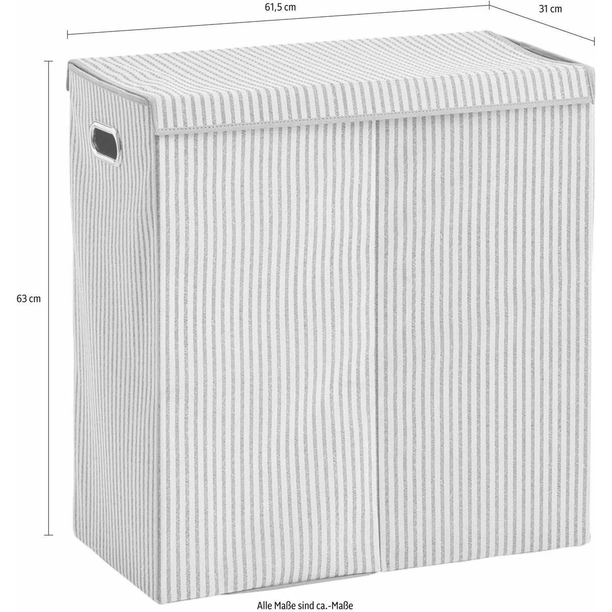 Zeller Present Wäschesortierer Stripes, 2-fach, dekorativ und funktional 3