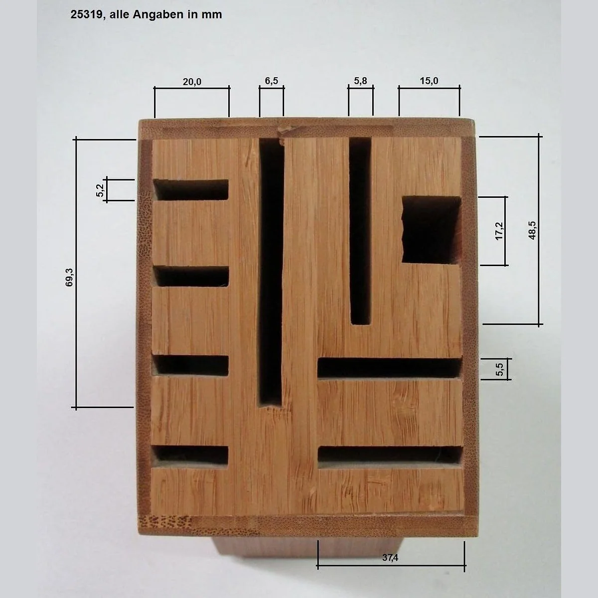 Zeller Present Messerblock Bamboo, sicherer Halt für 8 Messer und 1 Schere 2